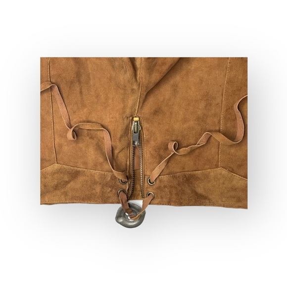 new One Teaspoon 𖤐 Morrison Festival Boho Fringed Suede Shorts 𖤐 Tan 𖤐 S 8AU - Picture 9 of 16